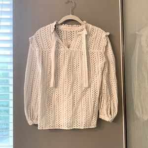Madewell XS eyelet off-white blouse. Lightly worn.